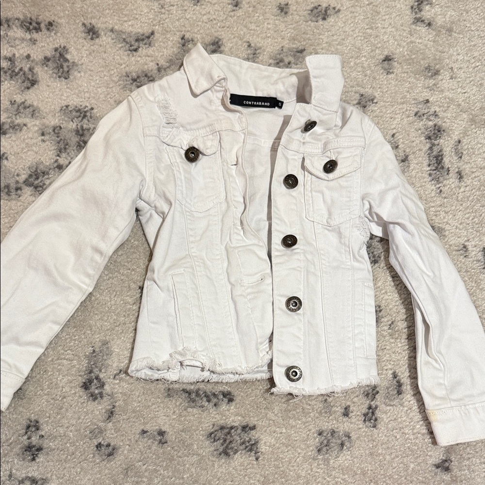 Trendy Kids' White Denim Jacket